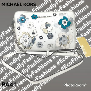 MICHAEL Michael Kors Large Jet Set Floral Embellished Crossbody White NWT